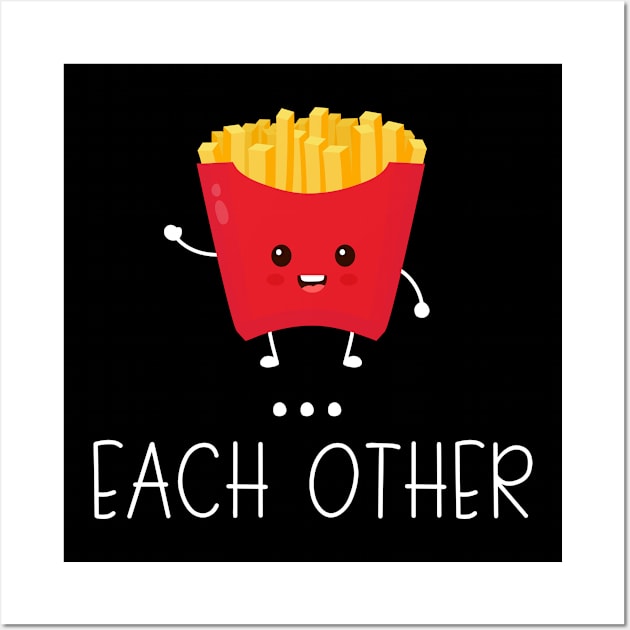 Made For Each Other Hamburger Fries Couple Matching Wall Art by LotusTee